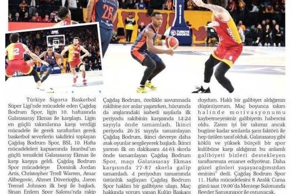 Çağdaş Bodrum, Galatasaray’ı Devirdi